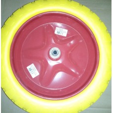 Колесо полиуретан. 4.00-8  F12,7  400мм, большой диск, желтое